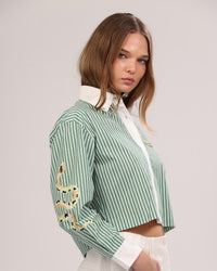 Las Sureñas - Poplin Striped Snake Top