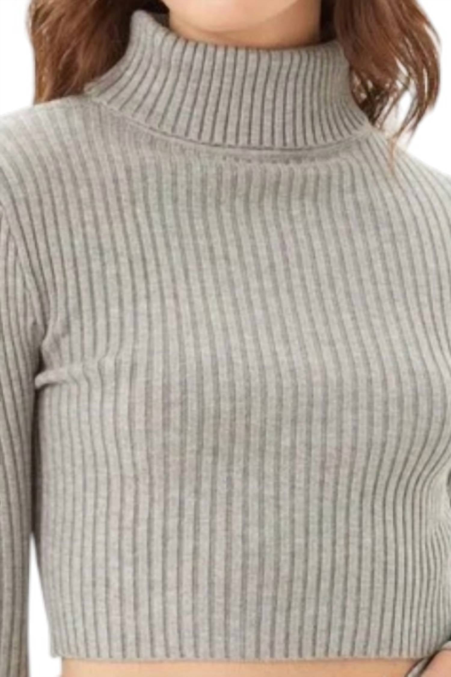 Fashion District La - Turtleneck Ribbed Sweater