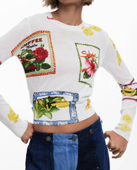 Desigual - Tropical stamps sweater