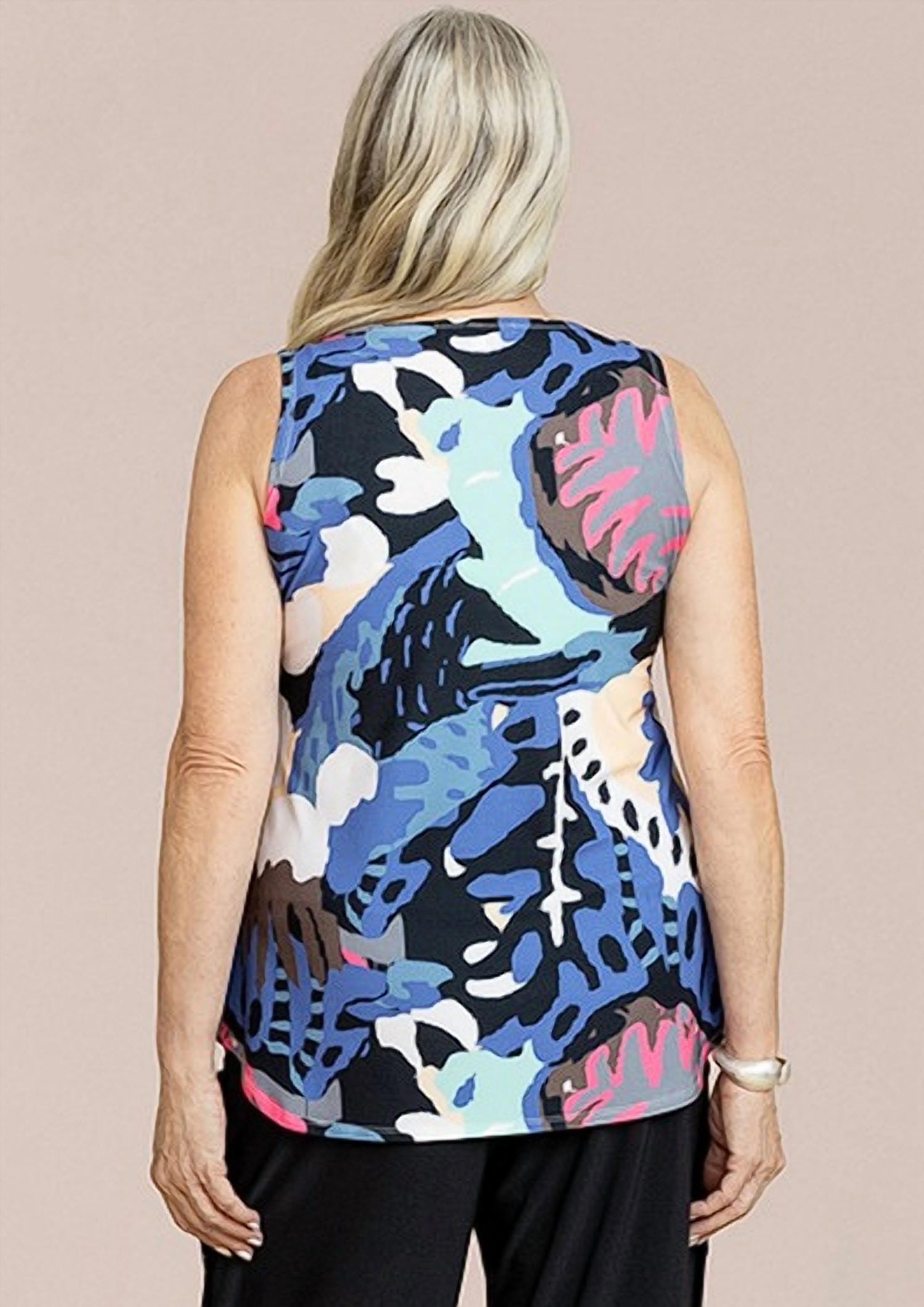 Sympli Sleeveless Go To Classic T Relax Top in palmera - women's tank top - alternate view