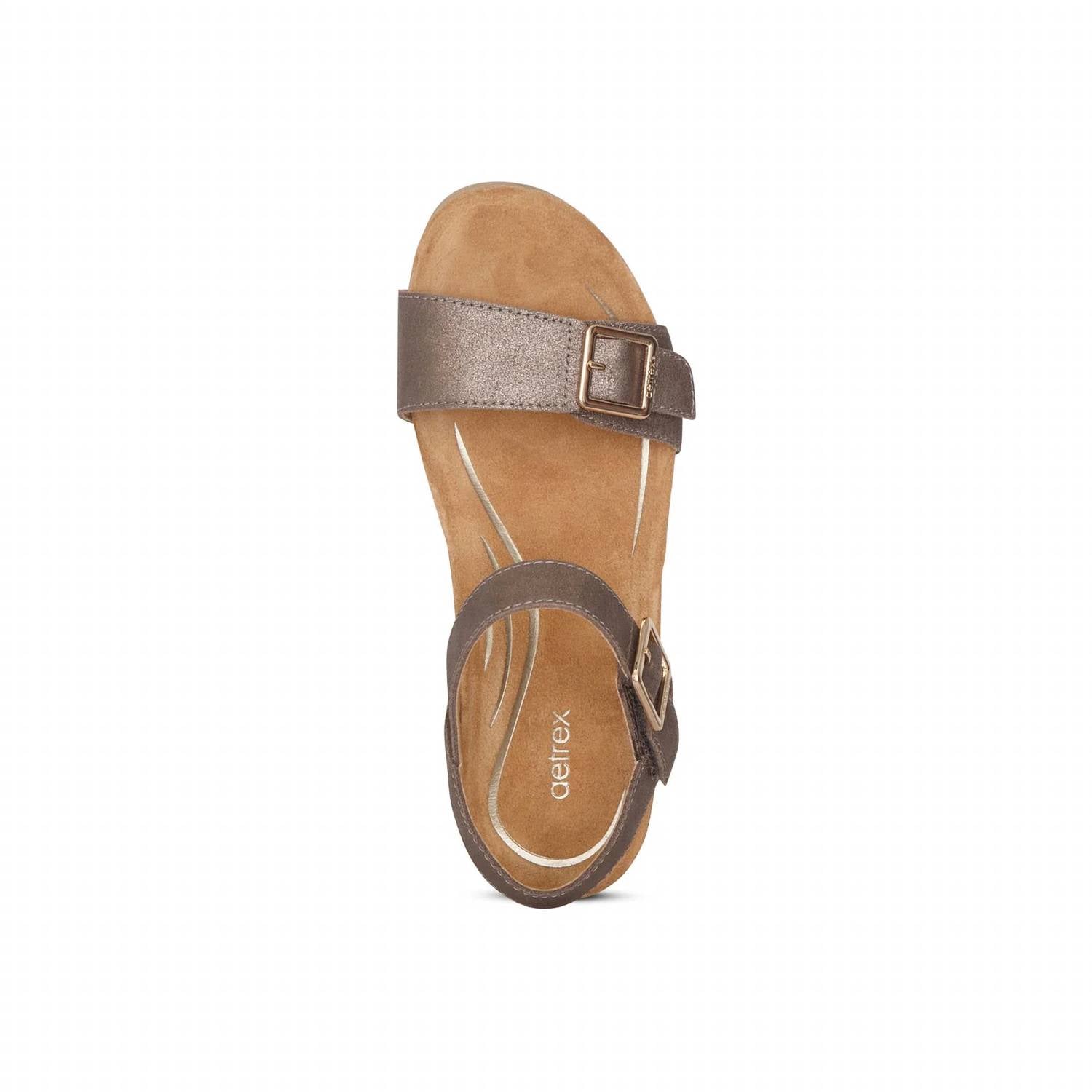 Aetrex Women's Lexa Wedge Sandal in bronze - women's sandal - view 4