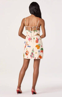 Astr - Valencia Novelty Print Open Back Mini Dress