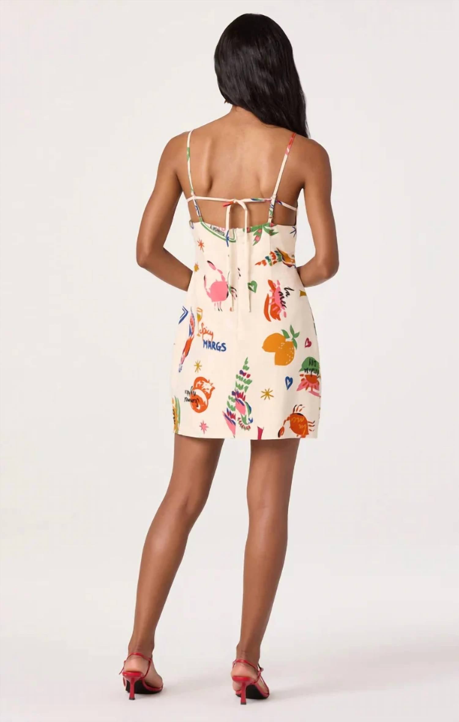 Astr - Valencia Novelty Print Open Back Mini Dress