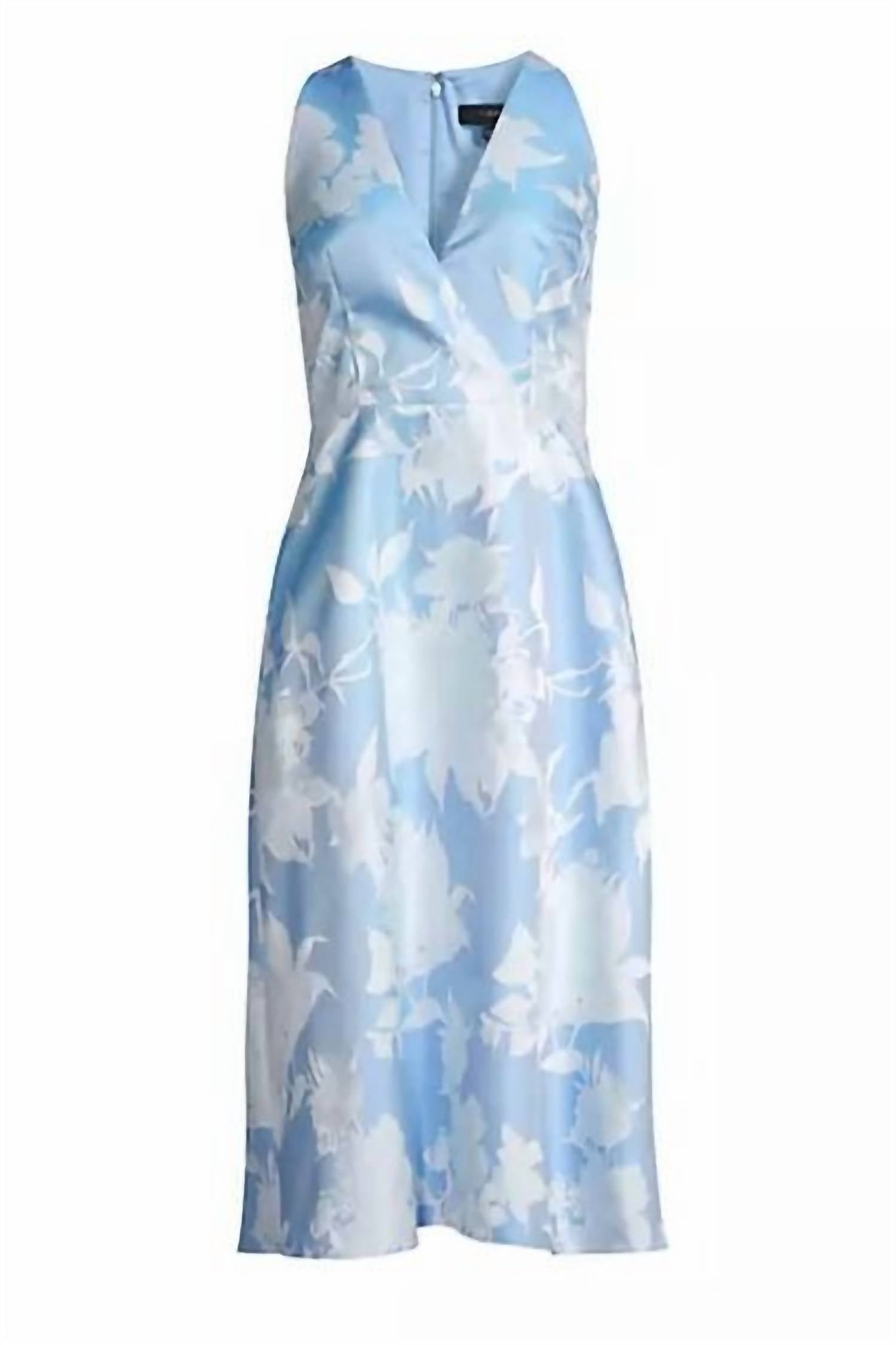 Aidan Mattox - Sleeveless Floral Bodice Jaquard Dress