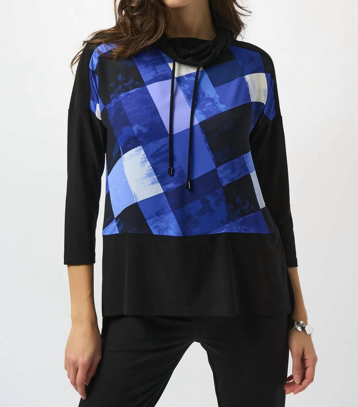 Joseph Ribkoff - Mock Neck 3/4 Sleeves Tunic Top