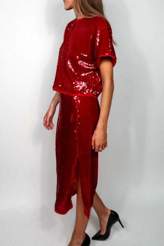 Lucy Paris - Sequin Midi Skirt