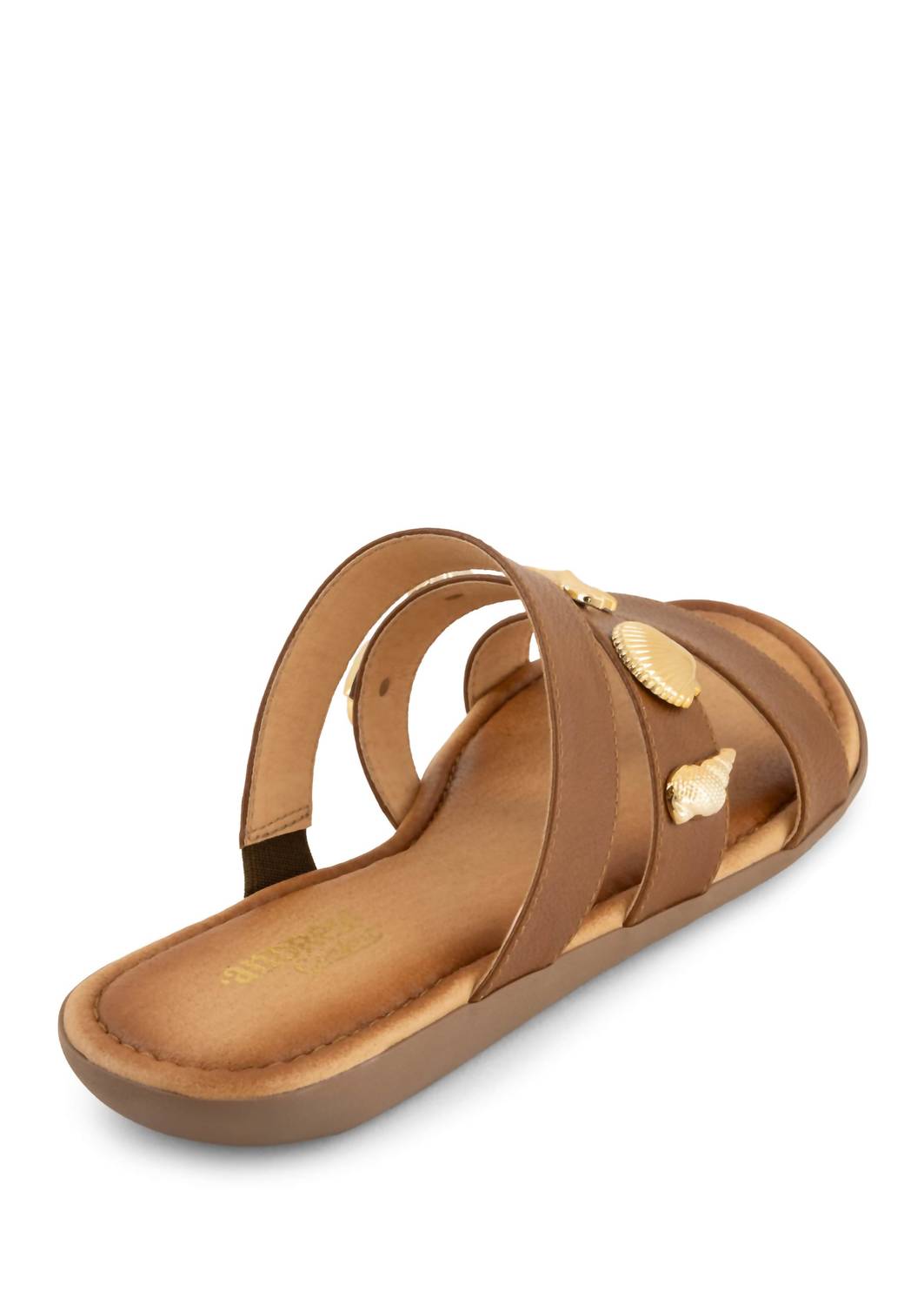 Andrea Women's Decorative Shell And Starfish Charms Sandal in brown - women's sandal - detail view