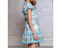 Current Air - Floral Printed Belted Mini Dress