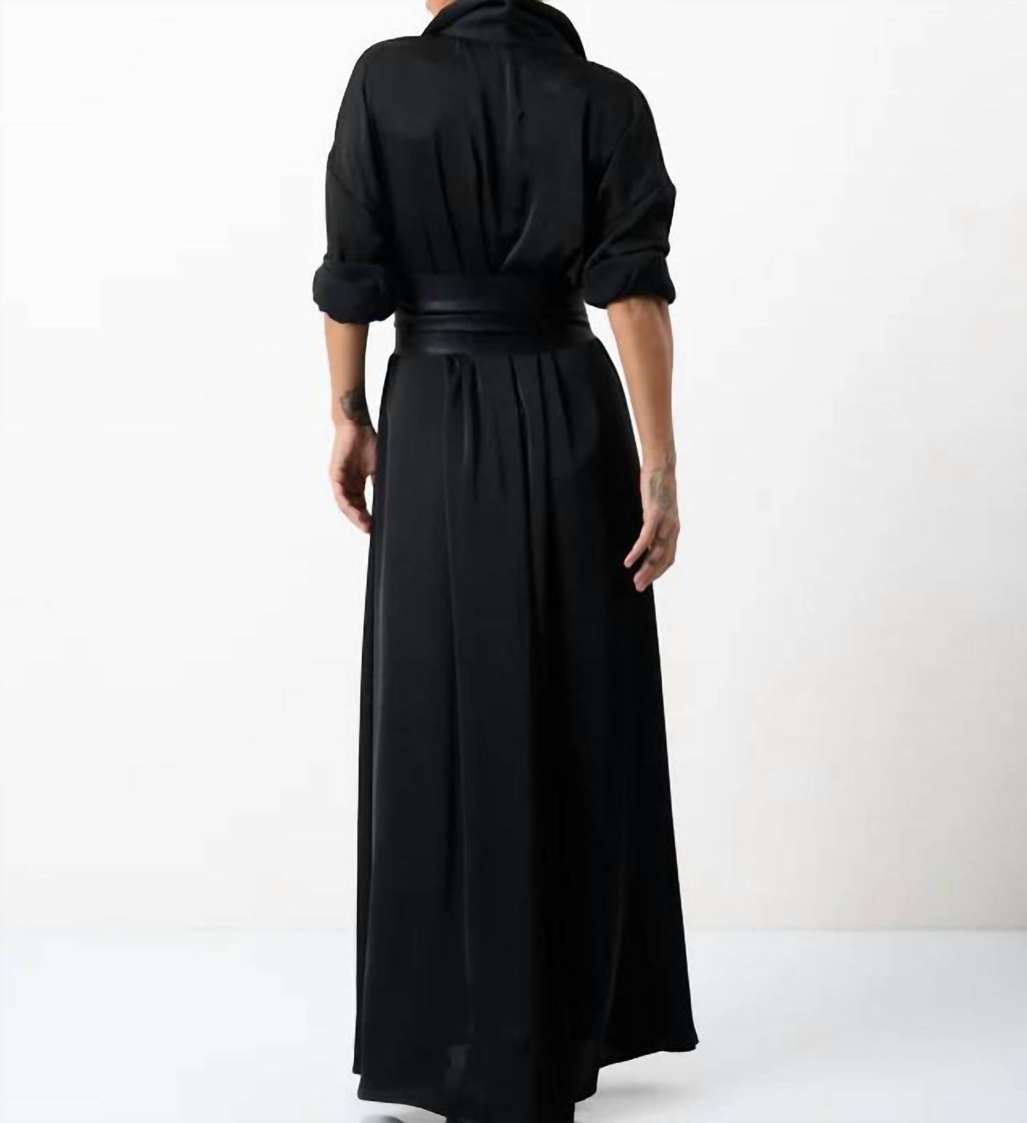 Locker Room - Maxi Shirt Dress With Vegan Leather Belt