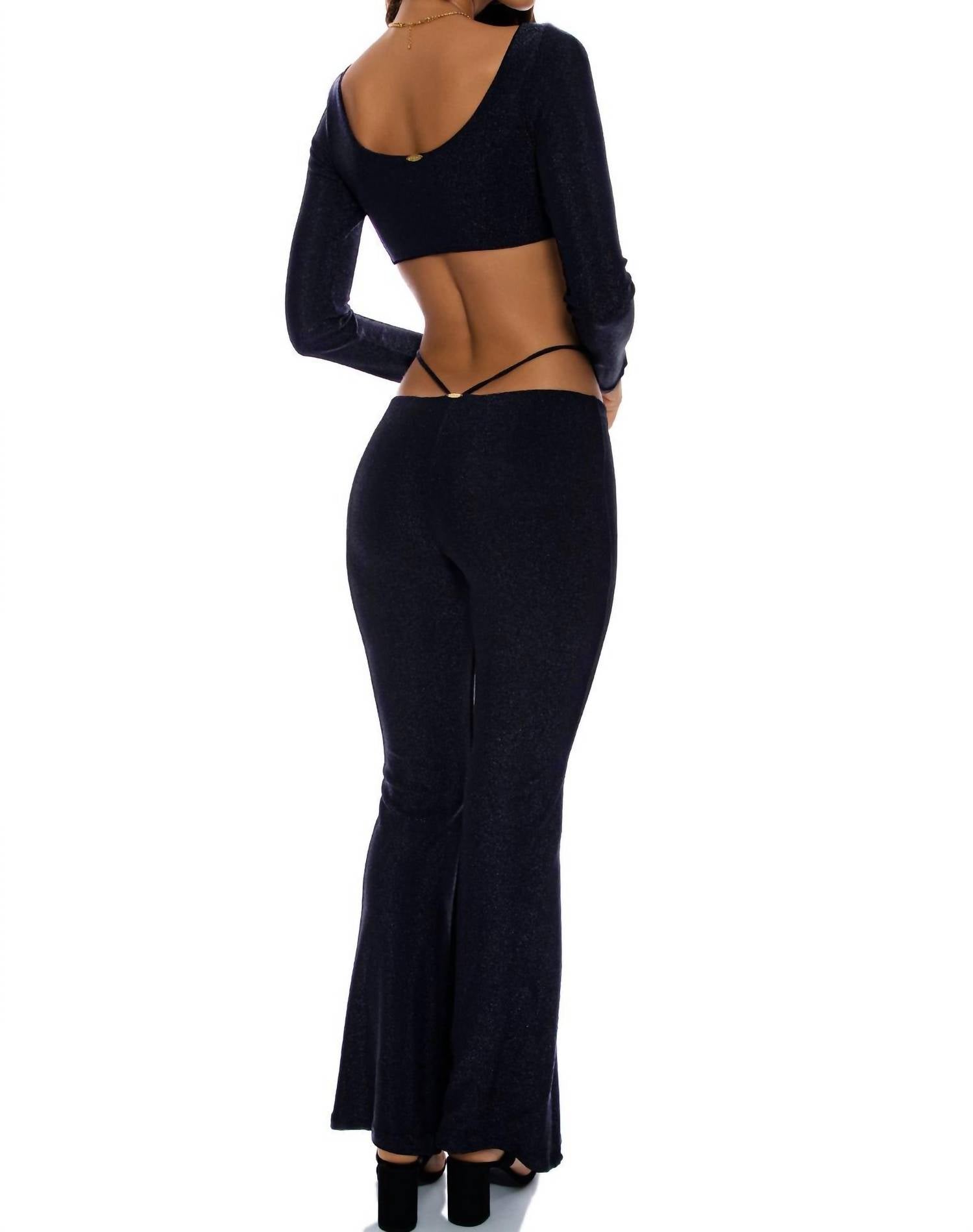 Luli Fama - Long Sleeve Scoopneck Crop Top