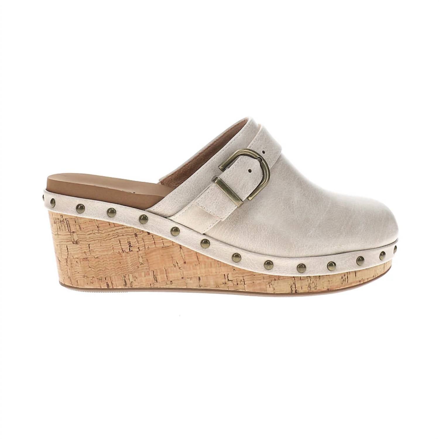 Corkys Footwear Women's Who Knew Wedge Clog in ivory - women's shoe