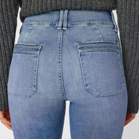 FRAME Double Detail Flare Denim in merced - women's jeans - detail view