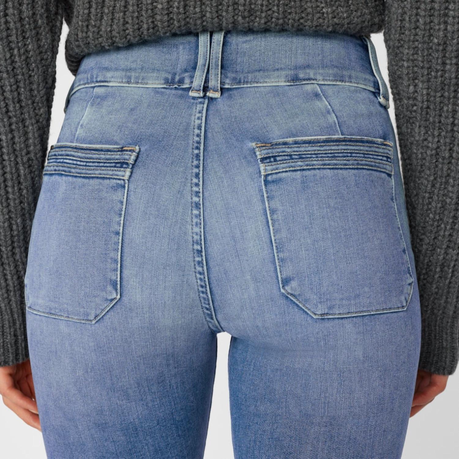 FRAME Double Detail Flare Denim in merced - women's jeans - detail view