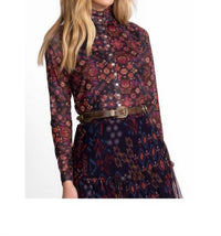 Johnny Was - MESH BUTTON UP MOCK NECK TOP