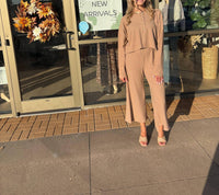 Ces Femme Ava Long Sleeve Top And Pants Set in mocha - women's sleepwear - view 4