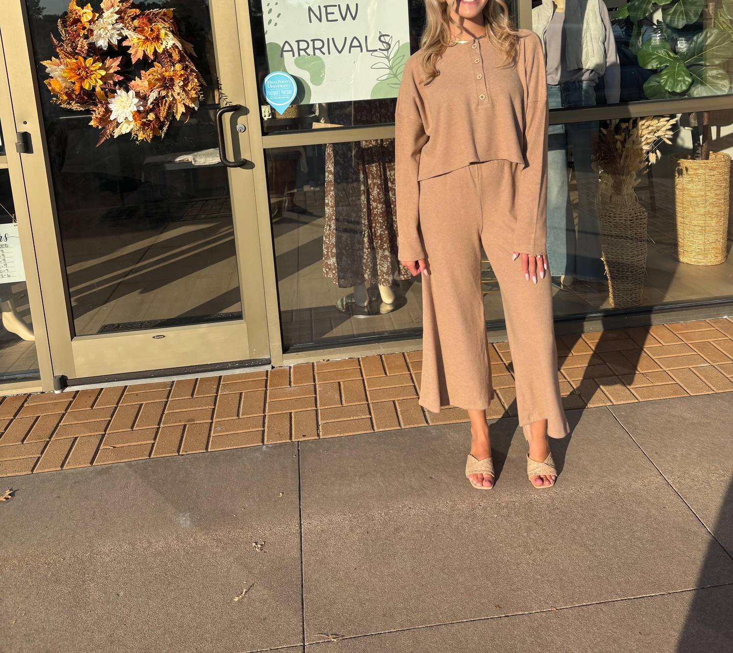 Ces Femme Ava Long Sleeve Top And Pants Set in mocha - women's sleepwear - view 4