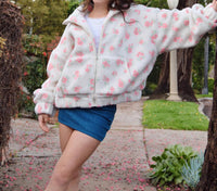 8apart Junior Women's Camille Fleece Jacket in ditsy floral - women's jacket