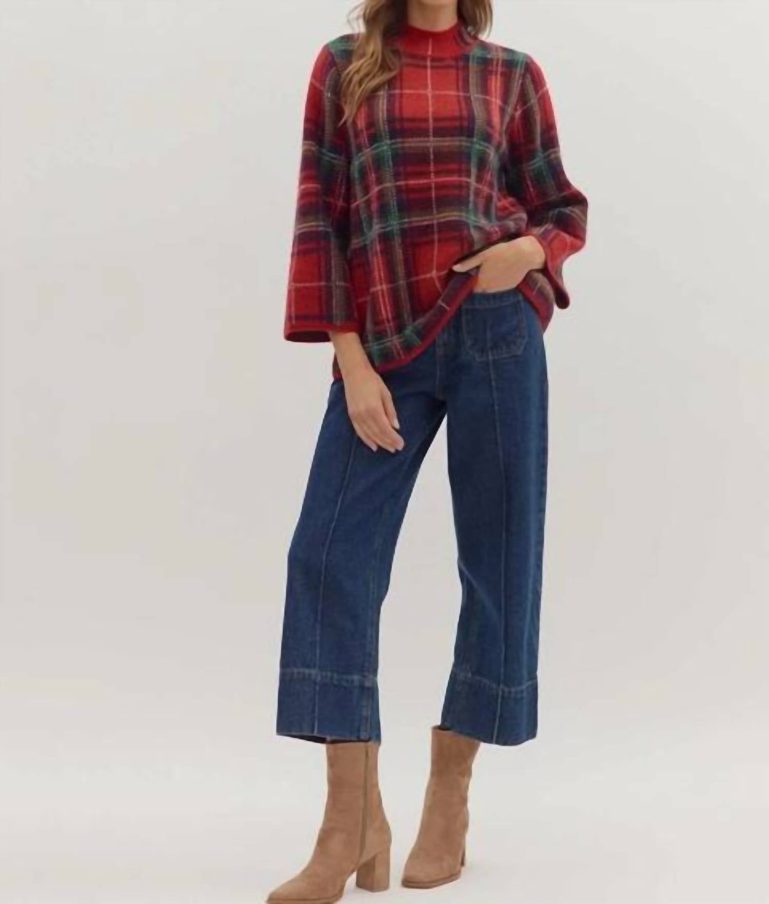 Entro - Mock Neck Sweater Top