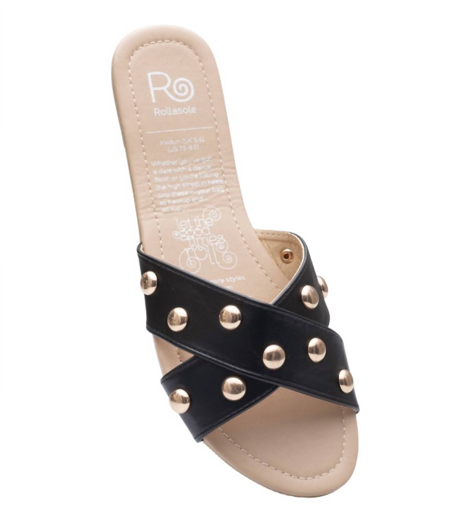 Rollasole - Women's Show Stopper Stud Criss Cross Sandals