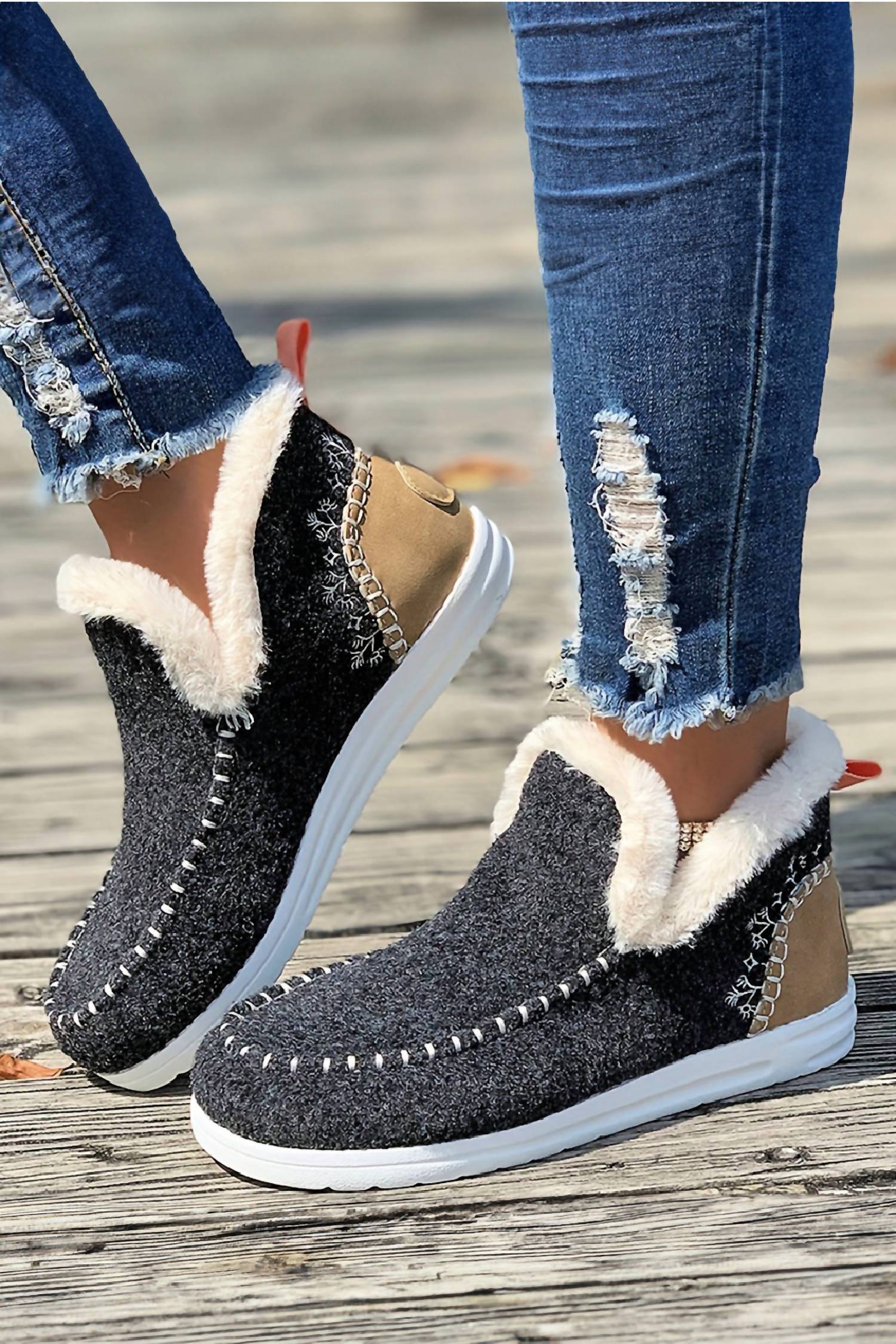 dear lover Ankle Boot Patchwork Slippers in multi - women's shoe