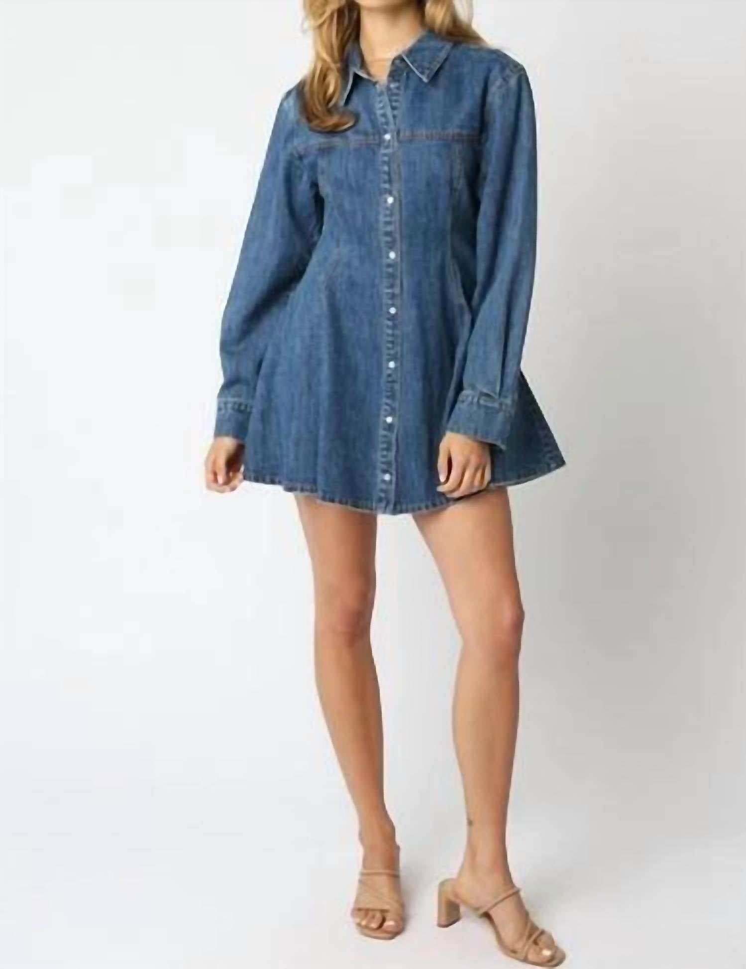 Olivaceous - Angelina Button Dress