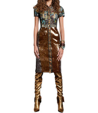 In Earnest - Amber Glass Sheath Dress