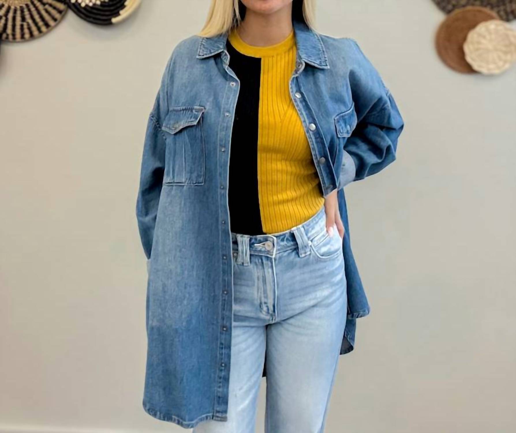 Risen - Women's Oversized Drifted Denim Jacket