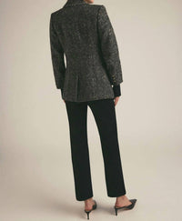Favorite Daughter City Cashmere Ribbed Cuffs Blazer in black - women's jacket - detail view