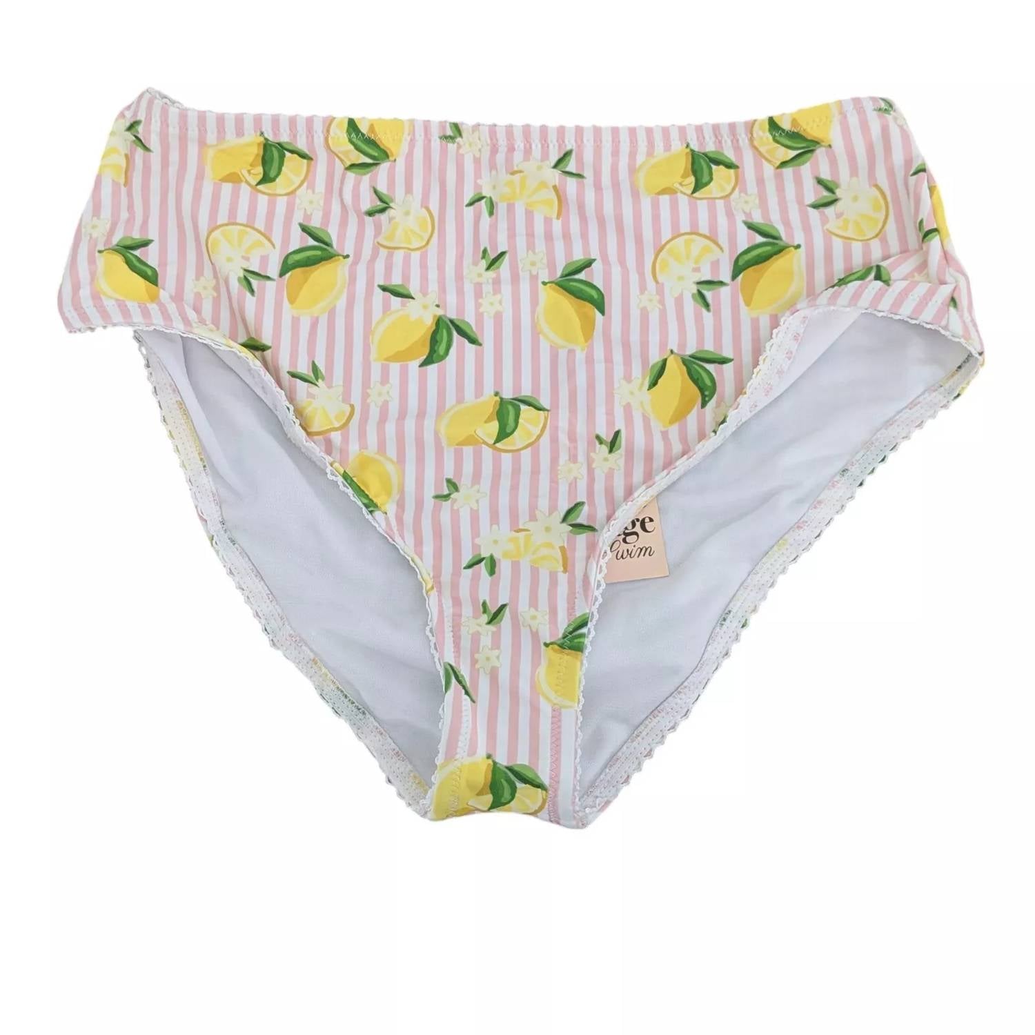 Unique Vintage - Stripe & Lemons Daphne Swim Bottom