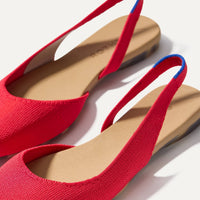 Rothy's Women's Almond Slingback Flats in lollipop red - women's flats - view 4