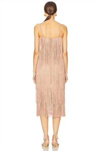 L'Agence - Taylen Fringe Midi Dress