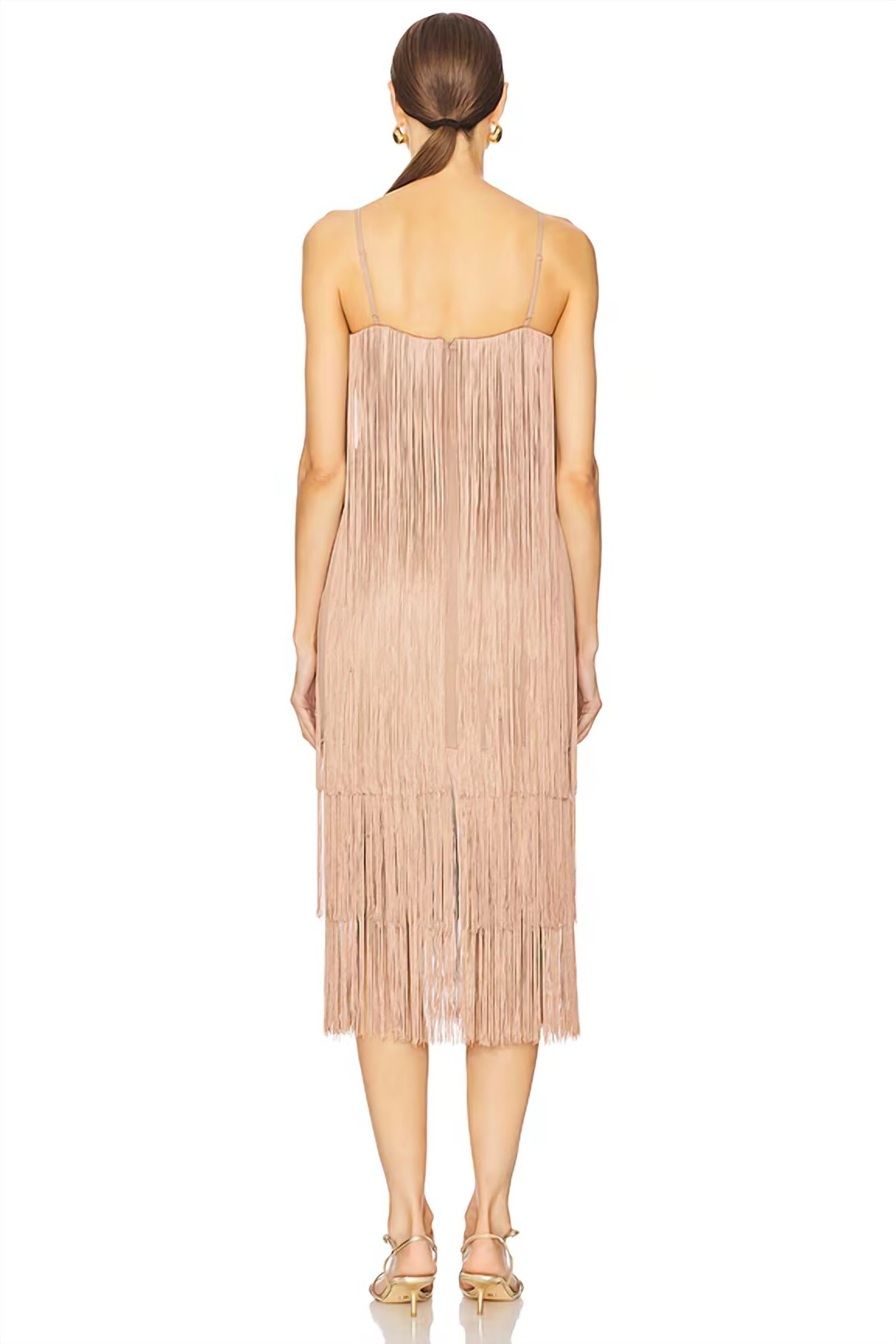 L'Agence - Taylen Fringe Midi Dress