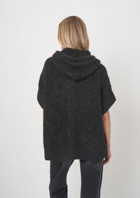 Repeat Cashmere - Alpaca Wool Blend Zip Poncho With Hood