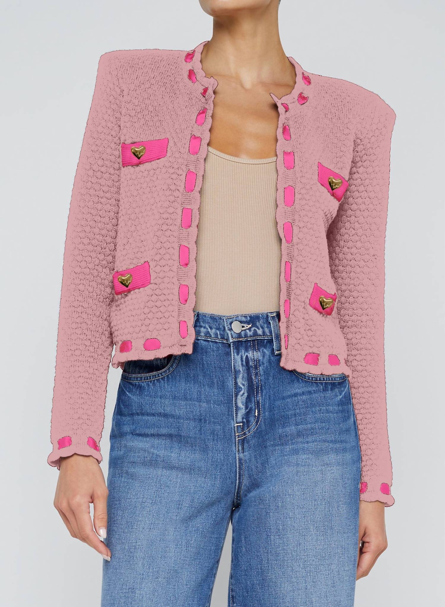 L'Agence - Astor Contrast Trim Cardigan