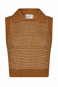 Matthew Bruch - Cable Mesh Collared Tank Top