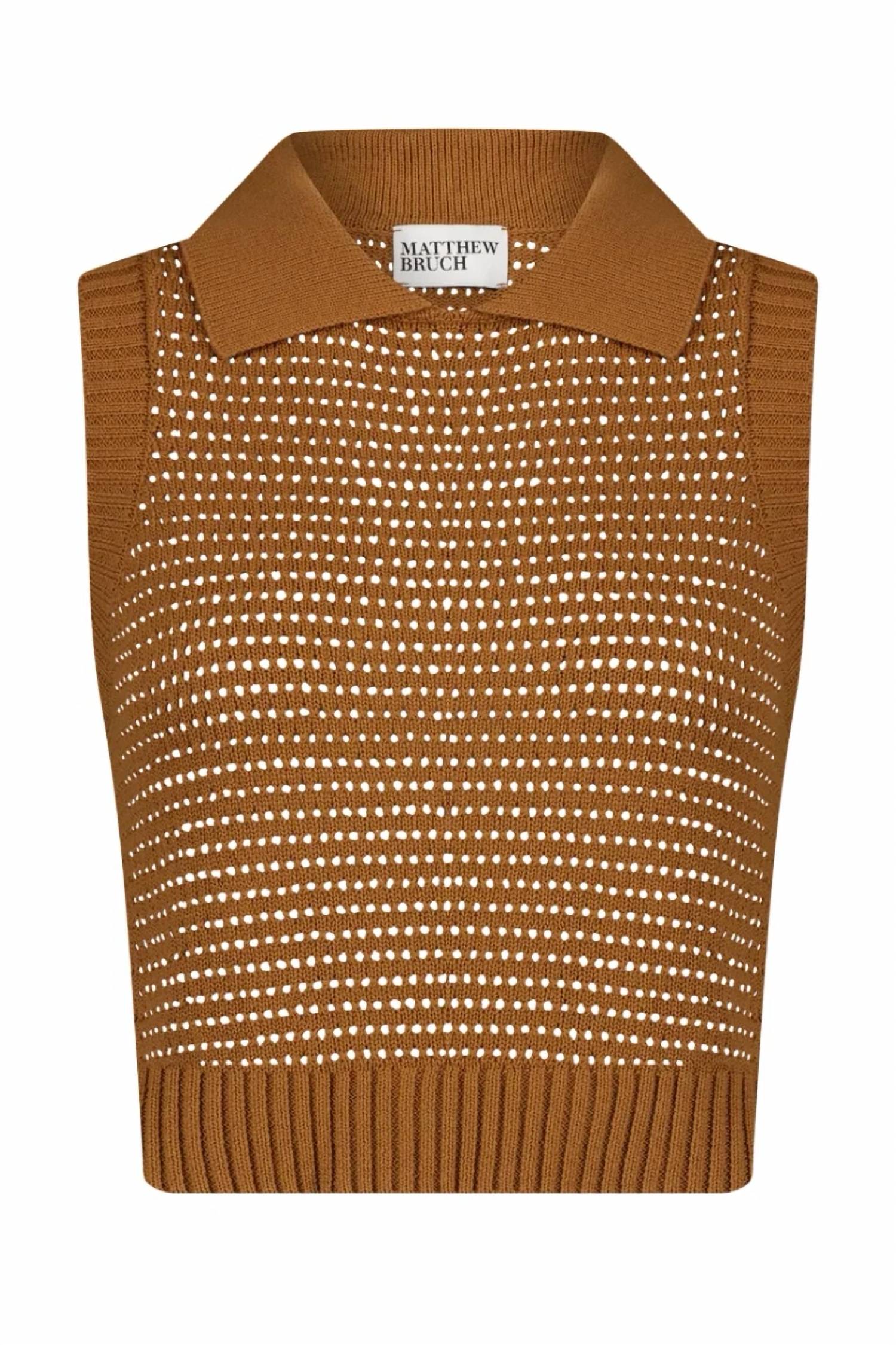Matthew Bruch - Cable Mesh Collared Tank Top