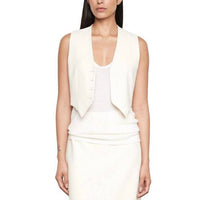 Enza Costa Crepe Tunic Vest in cream - women's jacket