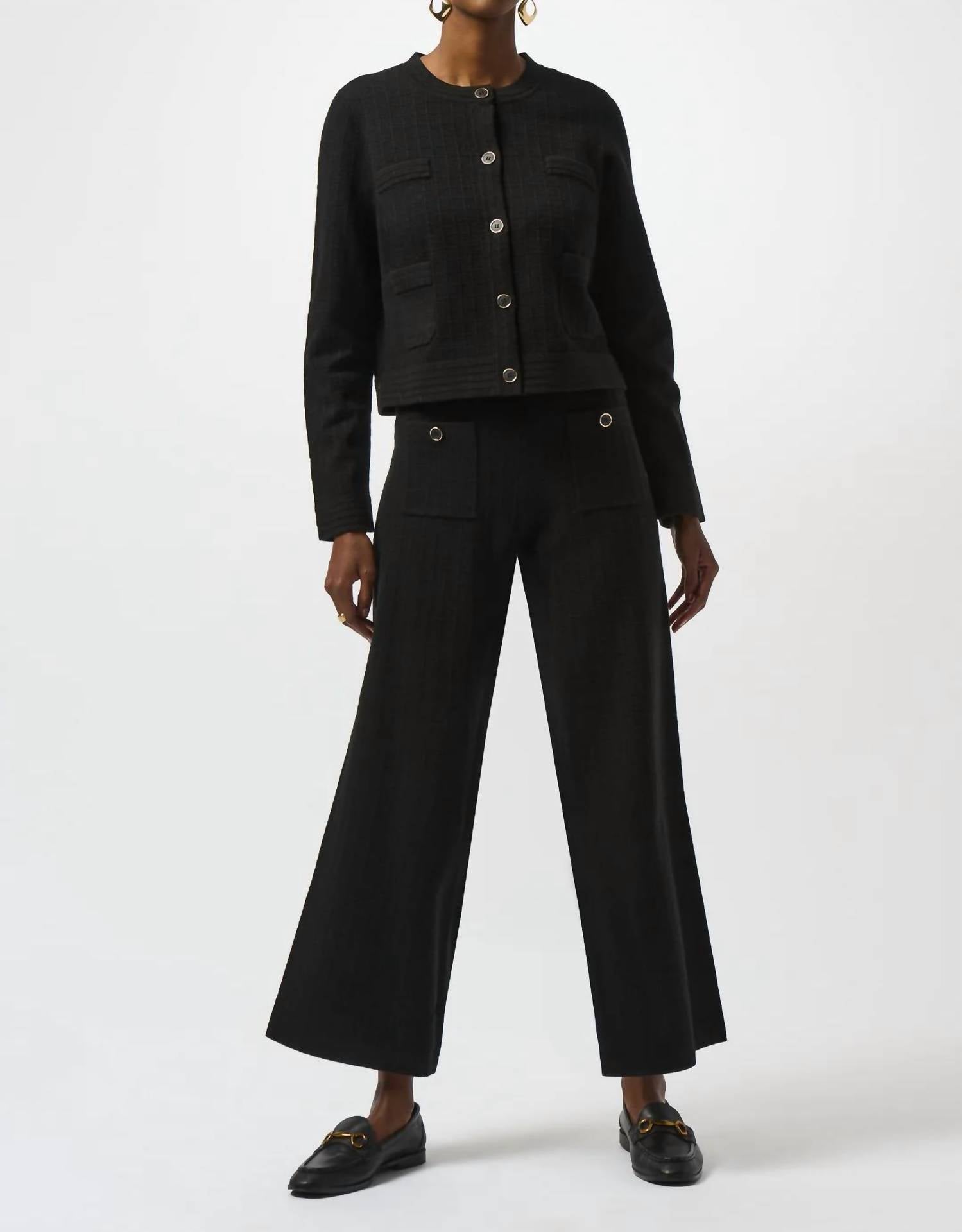 Joseph Ribkoff - Pull On Wide Leg Ankle Pants