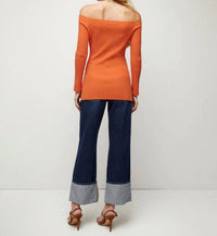Veronica Beard - Derick Ribbed Off-shoulder Pullover Top