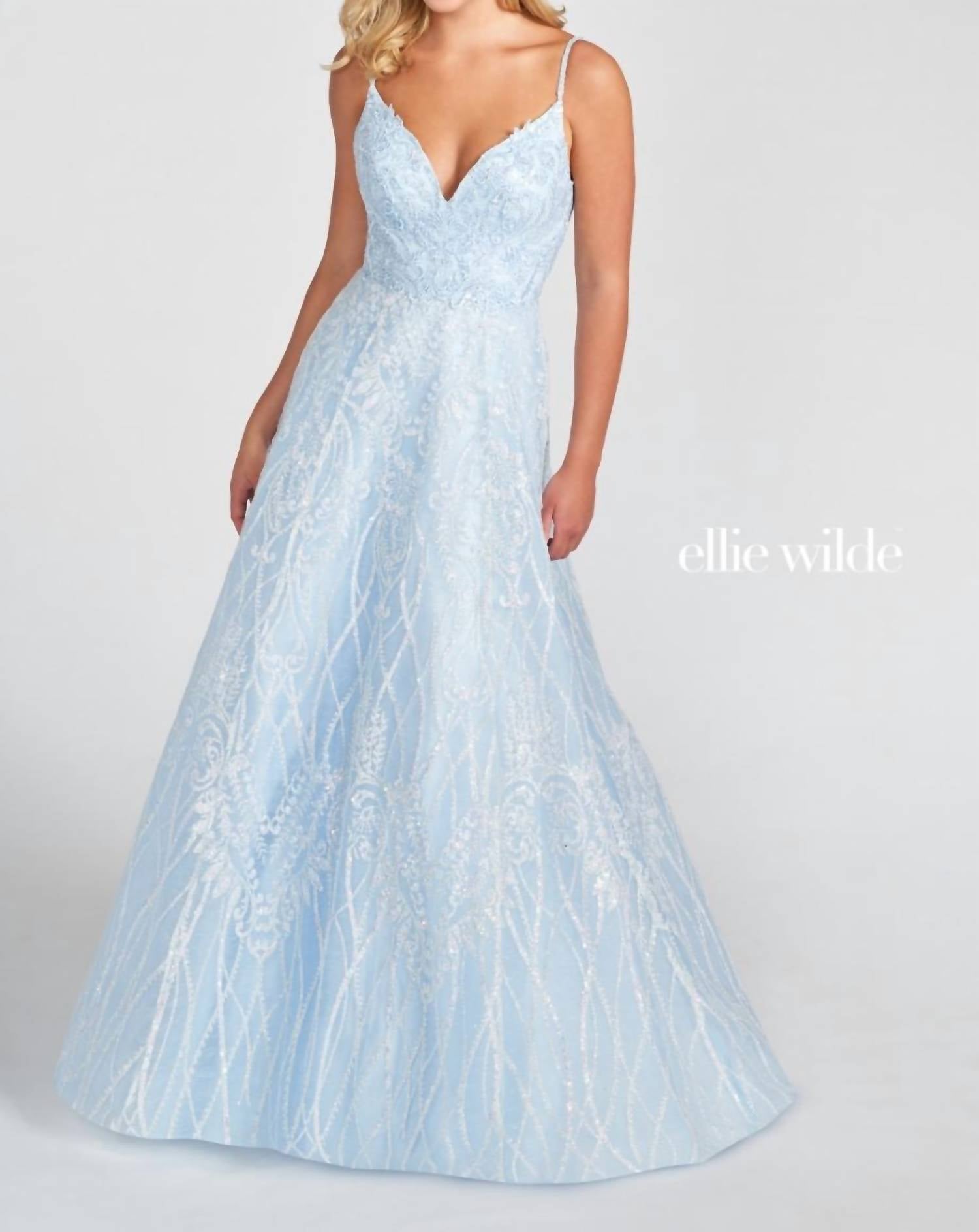 Ellie Wilde - Embroidered Lace Sleeveless Dress