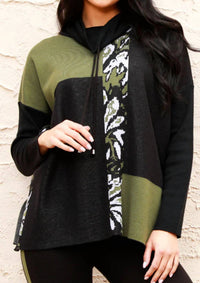 Angel Apparel - Abstract Drawstring Poncho Top
