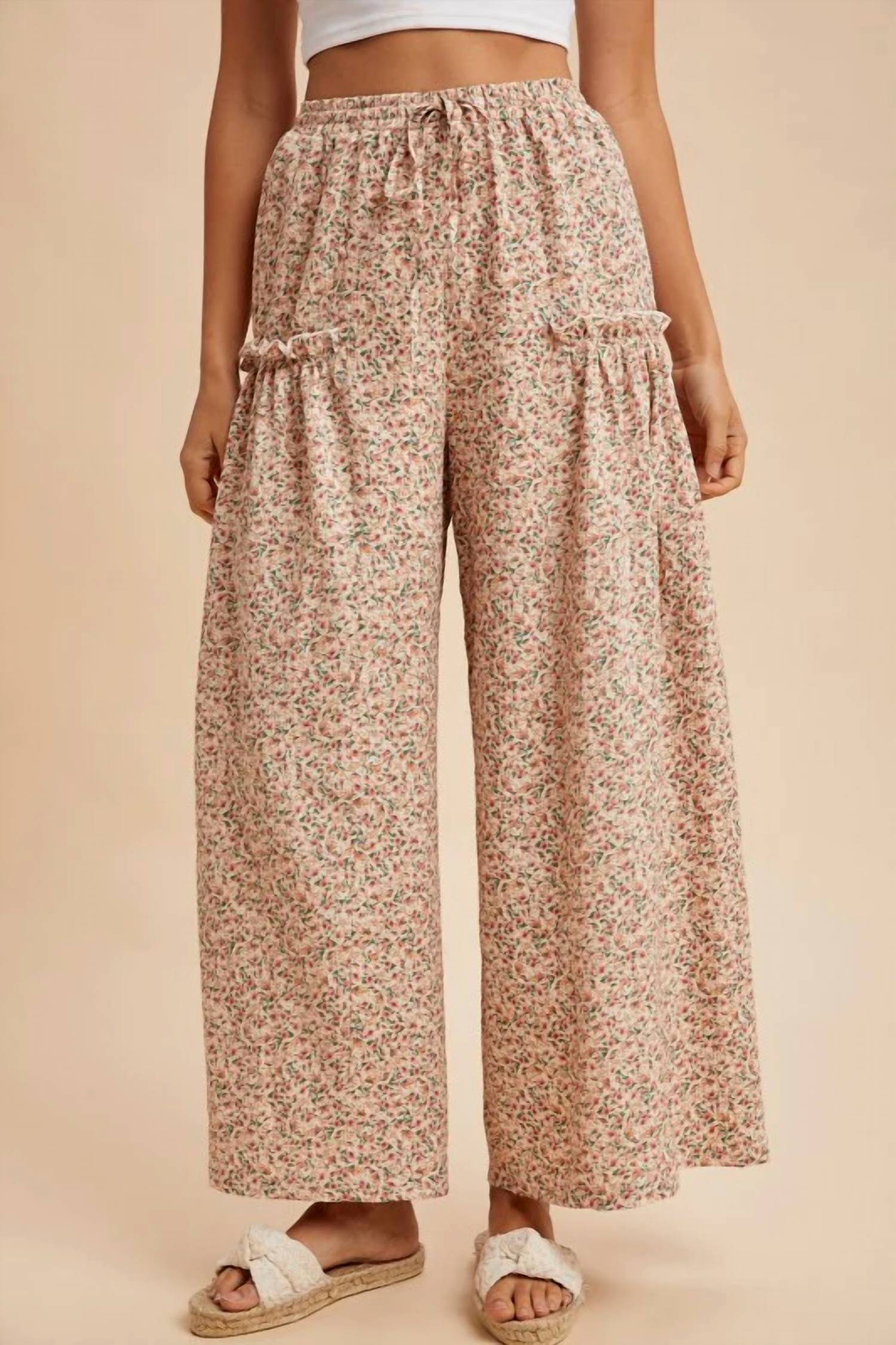 Anniewear - Ditsy Floral Palazzo Pants