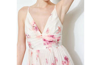 Ina Fashion - Romantic Organza V-neck Midi Dress
