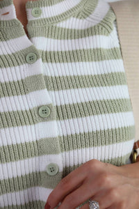 LE LIS Rachel Striped Cardigan in green - women's cardigan - view 5