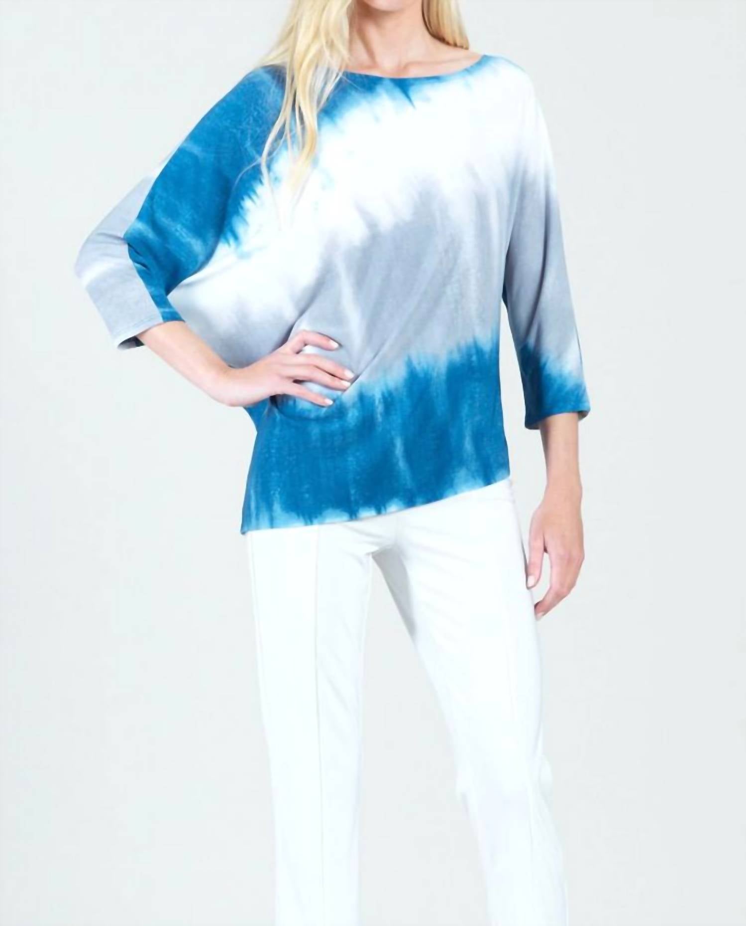 Clara Sunwoo - Ombre Print Half & Half Sleeve Top