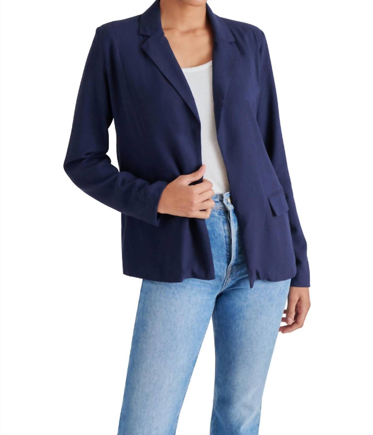 STEVE MADDEN Payton Solid Blazer in marine - women's jacket