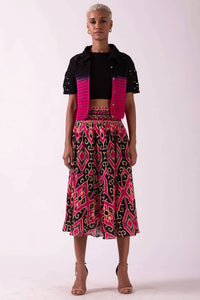 Ash & Eden - Smocked Waist Skirt