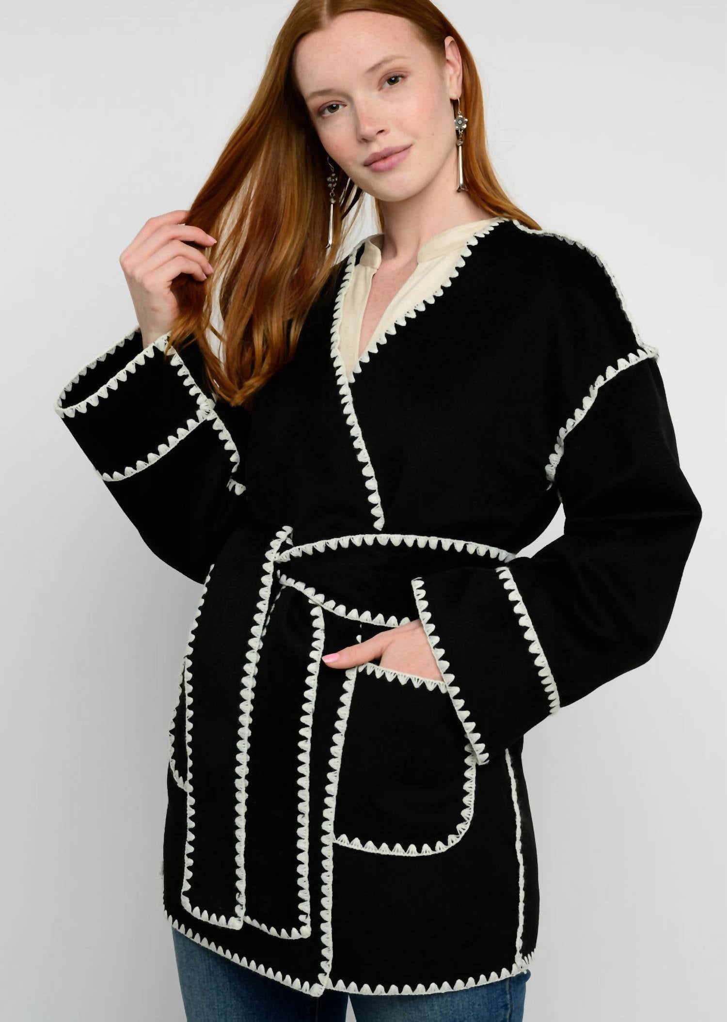Ivy Jane - Whipstitched Wrap Coat