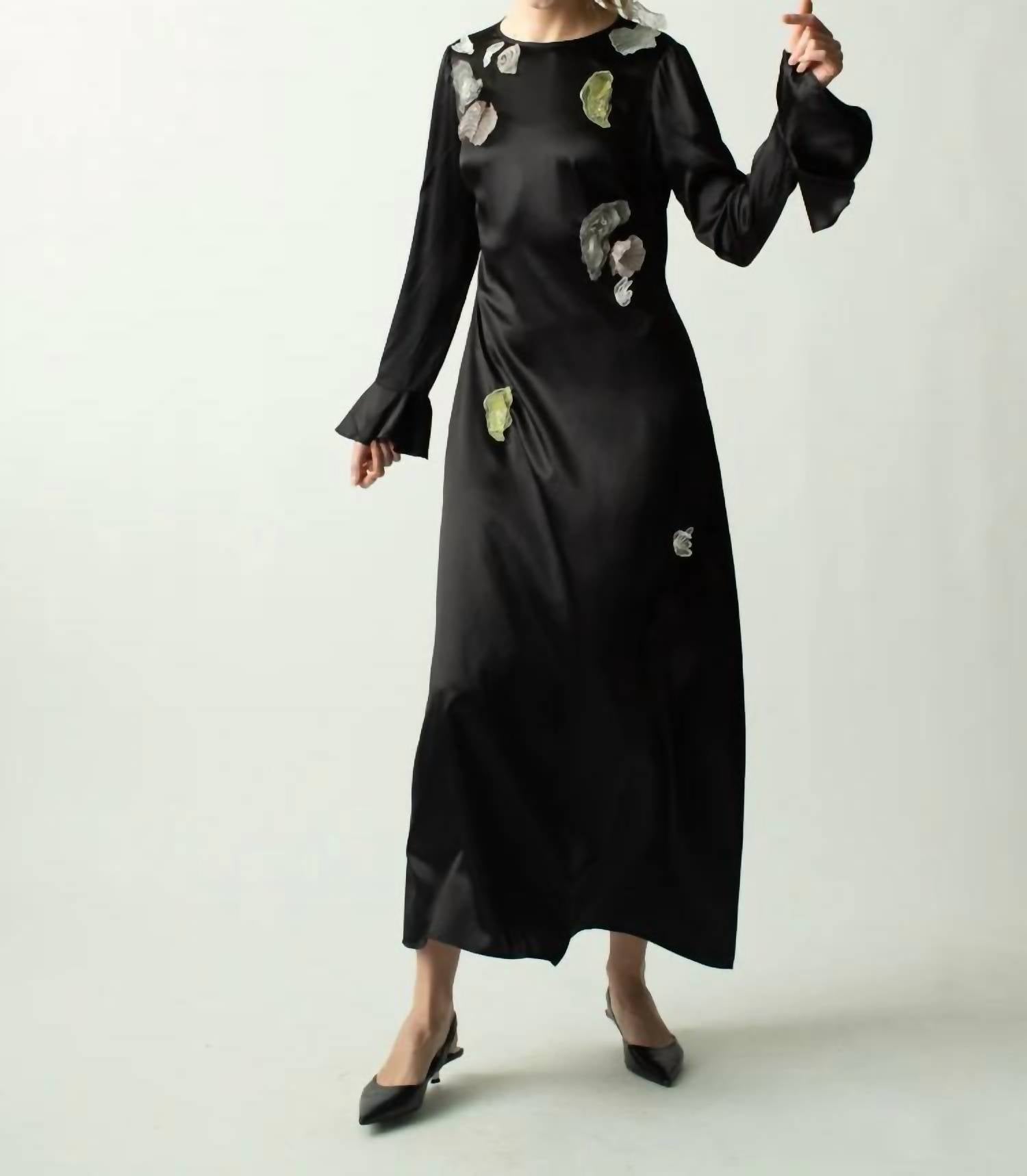 Lingua Franca - Ania Embellished Silk Dress