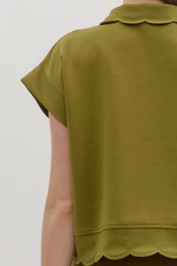 Entro - Scalloped Pullover Top